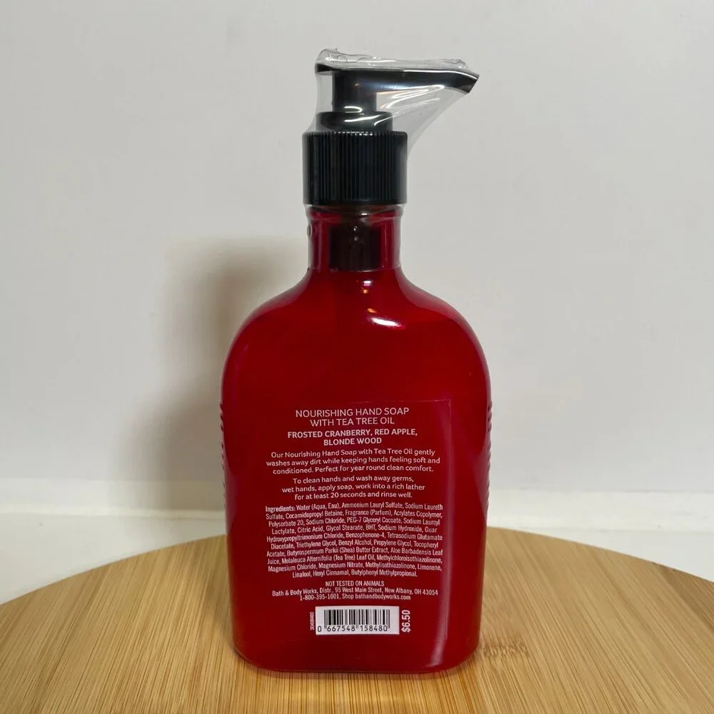 Bath & Body Works Frosted Cranberry Nourishing Hand Soap 8 oz Tea Tree Oil